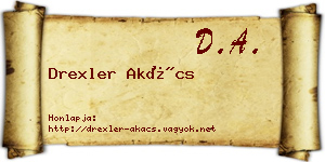 Drexler Akács névjegykártya